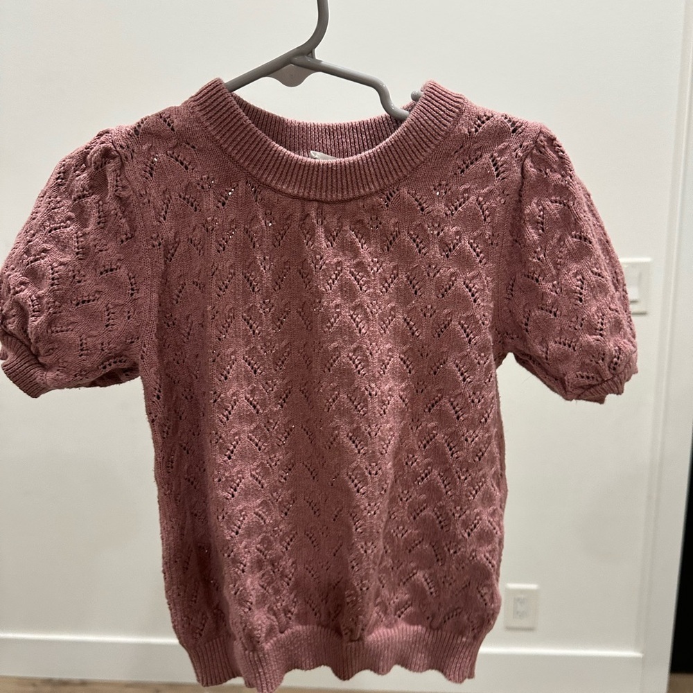 Jamie Kay girls 3Y Pink Knit Short Sleeve Sweater